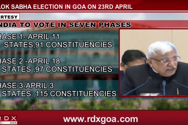 LS POLLS TO BE HELD ON APRIL 23 IN GOA