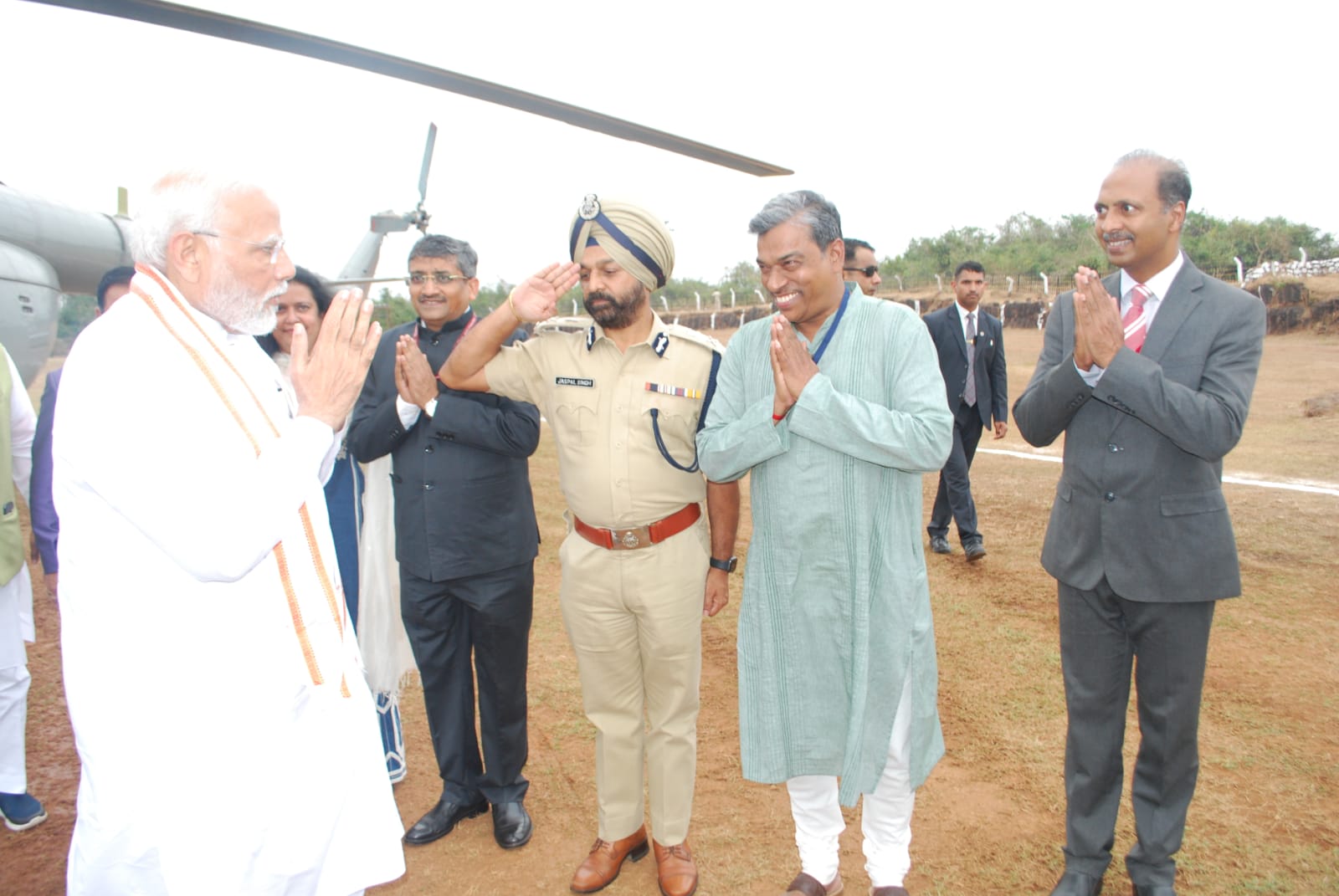 Prime Minister, Shri. narendramodi arrived in Goa to attend the