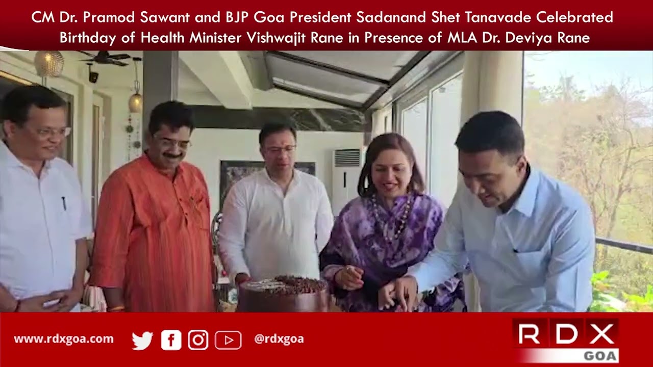 Cm Dr Pramod Sawant And Bjp Goa President Sadanand Shet Tanavade Celebrated Birthday Of Health 2325