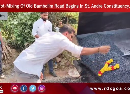 Hot-Mixing Of Old Bambolim Road Begins In St. Andre Constituency.