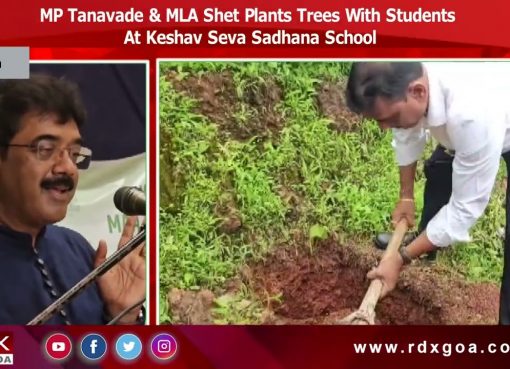 MP Tanavade & MLA Shet Plants Trees With Students At Keshav Seva Sadhana School