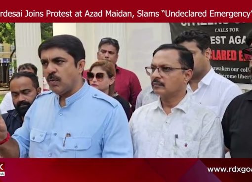 Vijai Sardesai Joins Protest at Azad Maidan, Slams “Undeclared Emergency” in Goa