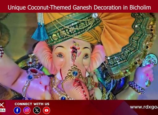 Unique Coconut-Themed Ganesh Decoration in Bicholim