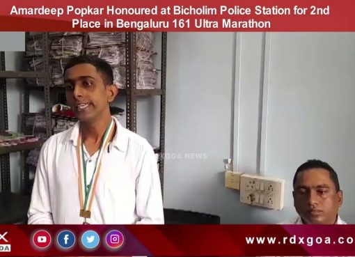 Amardeep Popkar Honoured at Bicholim Police Station for 2nd Place in Bengaluru 161 Ultra Marathon