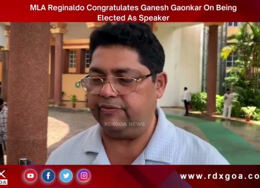 MLA Reginaldo Congratulates Ganesh Gaonkar On Being Elected As Speaker