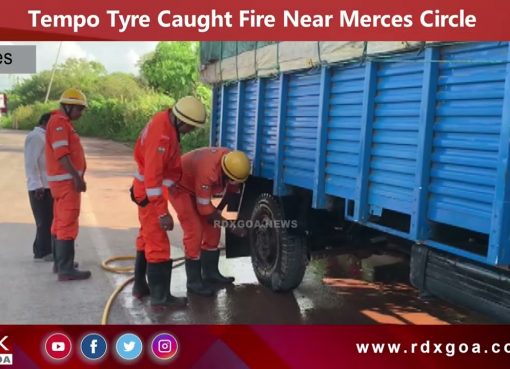 Tempo Tyre Caught Fire Near Merces Circle